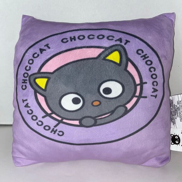 Sanrio ChocoCat Pillow. 13in x 13in Purple Hello Kitty - Picture 4 of 7